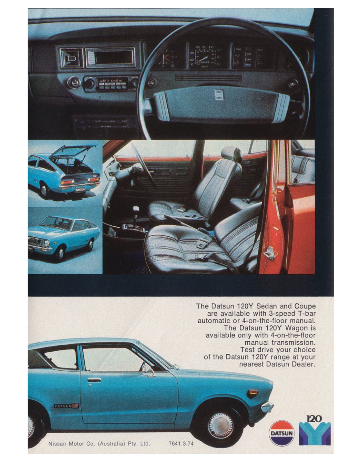 1974 Datsun 120Y Brochure Page 1